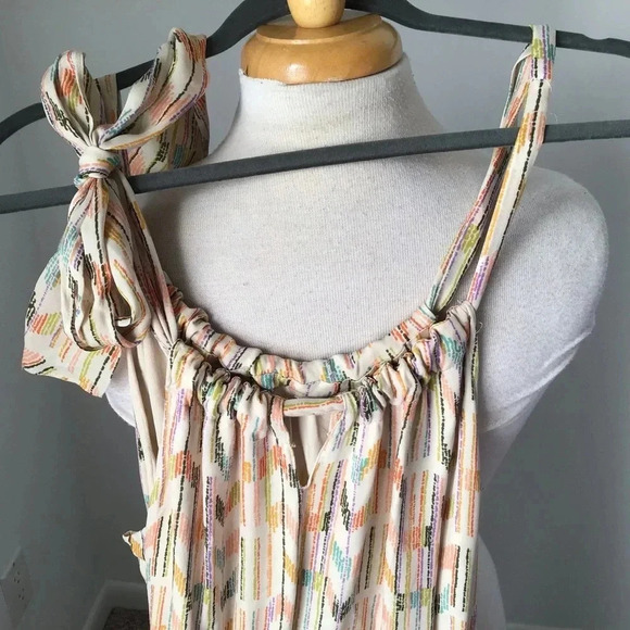 Parker Georgette silk halter maxi dress chevron Size S - Picture 7 of 12